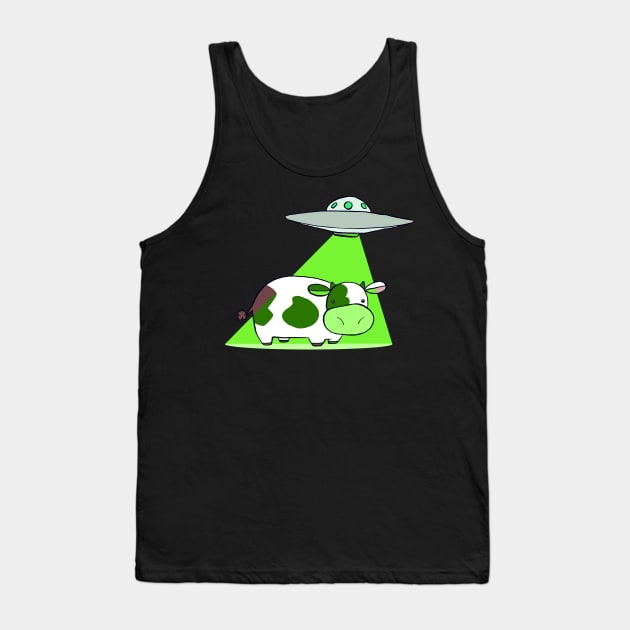 Cow Alien Abduction Tank Top by saradaboru